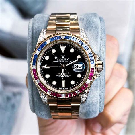 rolex gmt master ii custom diamond|Rolex Gmt Master II batgirl.